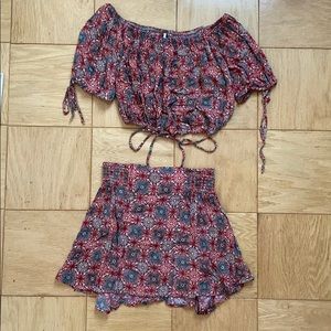 Free people shirt and skirt set XS